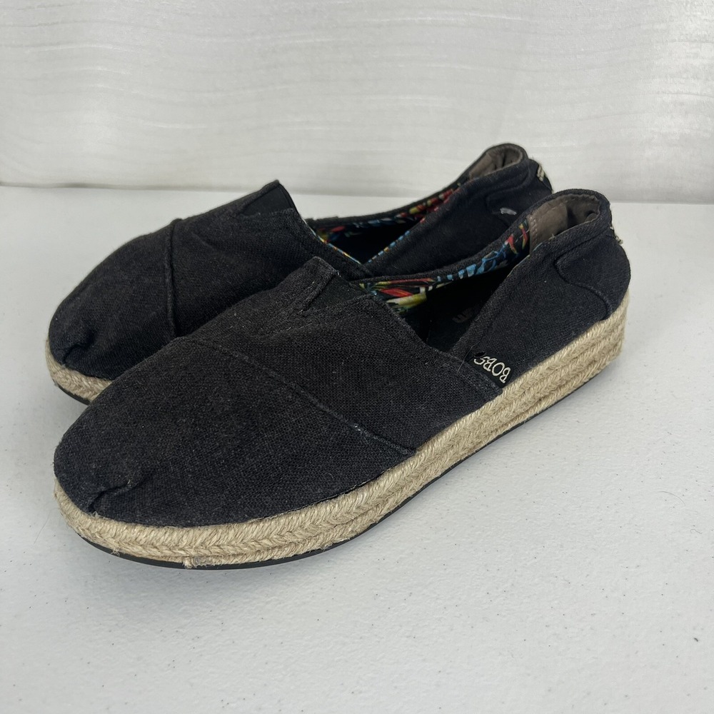 BOBS From Skechers Slip On Loafers Womens 8.5 Black Memory Foam style 34101